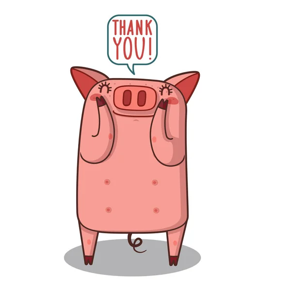 basit teşekkür kartı ile domuz 