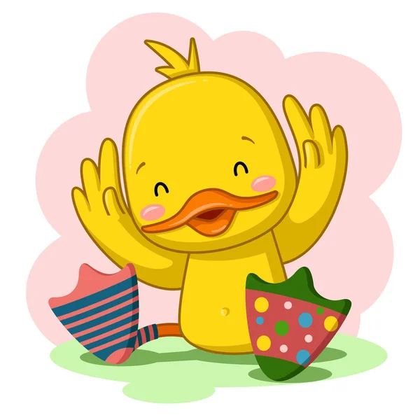 Cute Duck Skarpet — Wektor stockowy