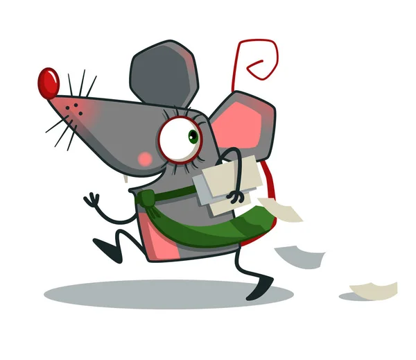 Myš Běžící Vektorový Obchodník — Stockový vektor