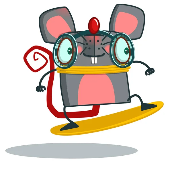 Illustration Vectorielle Pour Rat Comme Joueur Snowboard — Image vectorielle