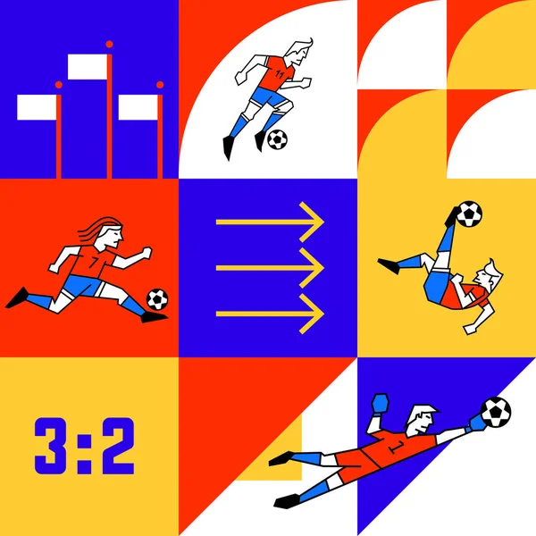 Kreativa Affisch Med Fotboll Championship Retrostil — Stock vektor