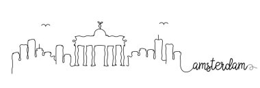 Amsterdam şehir manzarası tasarım, vektör çizim