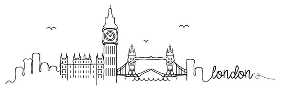 ロンドン市内のスカイラインのデザイン ベクトル イラスト — ストックベクタ