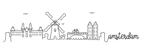 阿姆斯特丹城市天际线设计 矢量插画 — 图库矢量图片