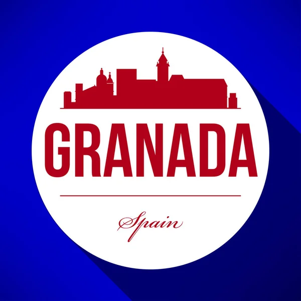 Diseño Gráfico Vectorial Del Horizonte Ciudad Granada — Vector de stock