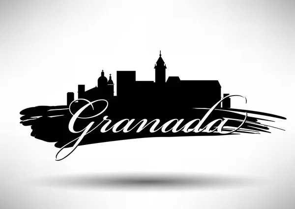 Векторный Графический Дизайн Городского Пейзажа Гранада — стоковый вектор