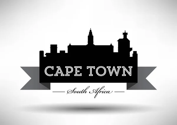 Design Gráfico Vetorial Horizonte Cidade Capetown — Vetor de Stock