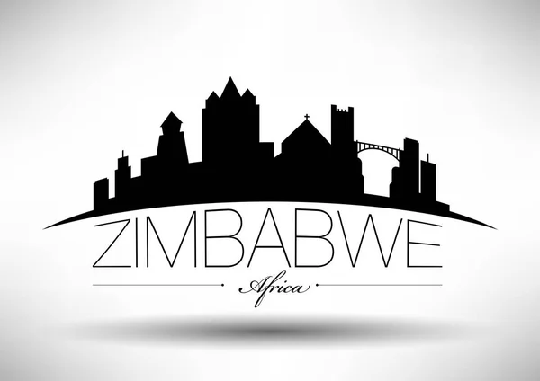 Vector Design Gráfico Cidade Skyline Zimbabwe — Vetor de Stock