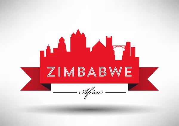 Vector Design Gráfico Cidade Skyline Zimbabwe — Vetor de Stock