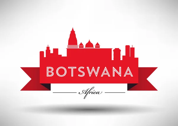 Векторный Графический Дизайн Городского Пейзажа Ботсвана — стоковый вектор