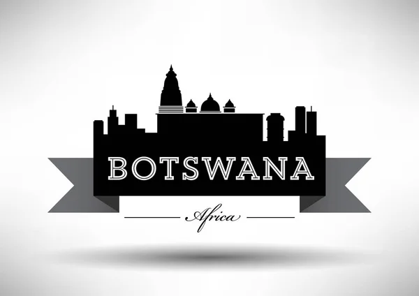 Projeto Gráfico Vetorial Skyline Cidade Botswana —  Vetores de Stock