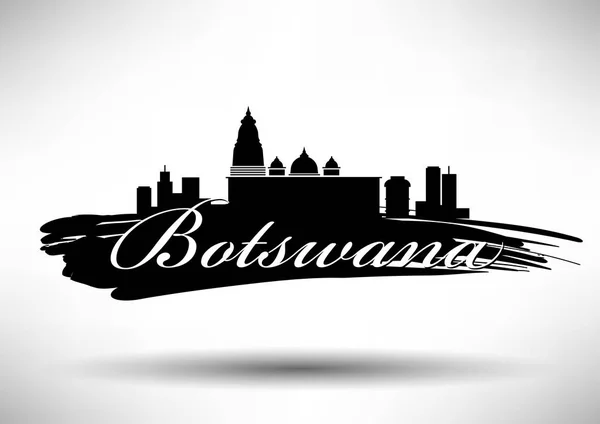 街のスカイライン ボツワナのベクトル グラフィック デザイン — ストックベクタ