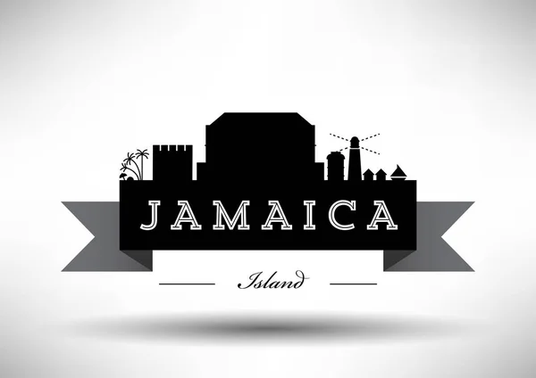 Projeto Gráfico Vetorial Cidade Skyline Jamaica — Vetor de Stock