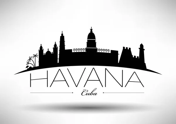 Diseño Gráfico Vectorial Del Horizonte Ciudad Habana — Archivo Imágenes Vectoriales