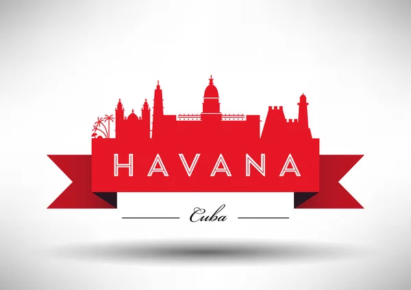 Vector Grafische Vormgeving Van Skyline Van Stad Havana — Stockvector