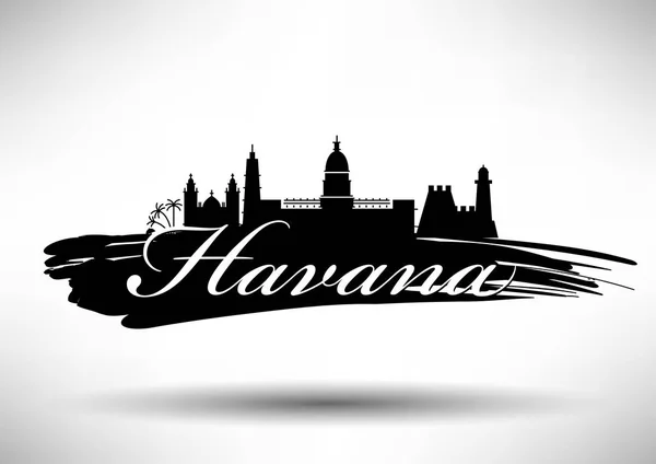 Vector Grafische Vormgeving Van Skyline Van Stad Havana — Stockvector