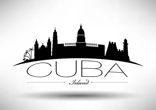 Diseño Gráfico Vectorial Del Horizonte Urbano Cuba — Vector de stock