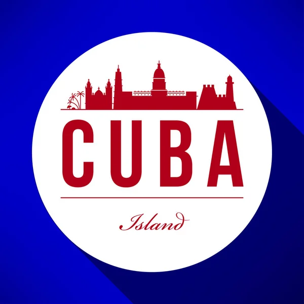 Projeto Gráfico Vetorial Cidade Skyline Cuba — Vetor de Stock