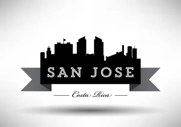 Diseño Gráfico Vectorial Del Skyline Ciudad San José — Archivo Imágenes Vectoriales