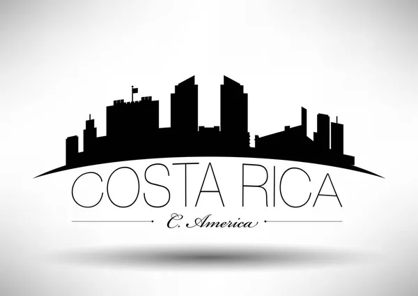 Diseño Gráfico Vectorial Del Horizonte Ciudad Costa Rica — Archivo Imágenes Vectoriales