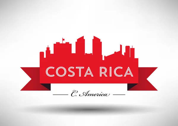 Diseño Gráfico Vectorial Del Horizonte Ciudad Costa Rica — Archivo Imágenes Vectoriales