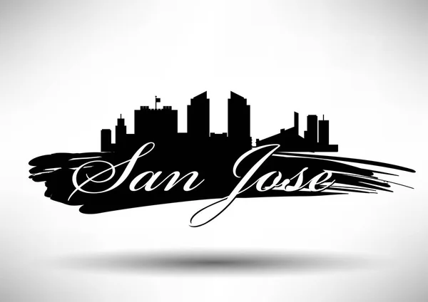 Vektorgrafische Gestaltung Der Skyline Der Stadt San Jose — Stockvektor