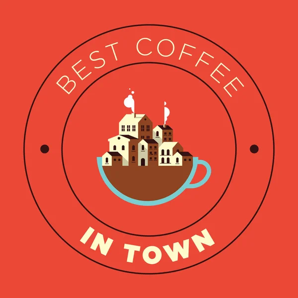 Bester Kaffee Der Stadt Logo — Stockvektor