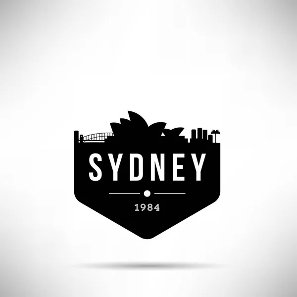 Skyline Lineal Ciudad Mínima Con Diseño Tipográfico Sydney — Archivo Imágenes Vectoriales