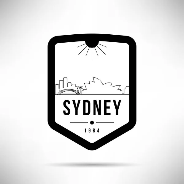 Мінімальний Брісбен Лінійних Друкарські Оформлення Sydney — стоковий вектор