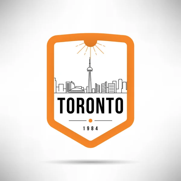 Skyline Lineare Minimale Della Città Con Design Tipografico Toronto — Vettoriale Stock