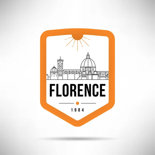 Городской Пейзаж Типографским Дизайном Флоренция — стоковый вектор