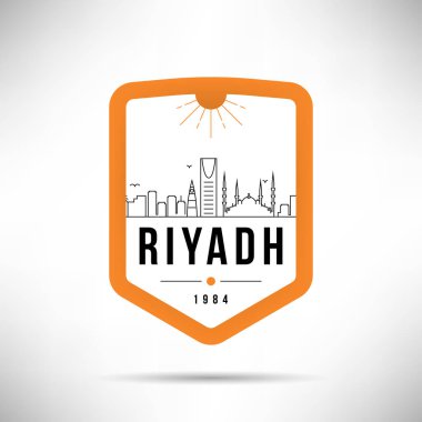 Doğrusal en az şehir manzarası ile tipografik tasarım, Riyad 