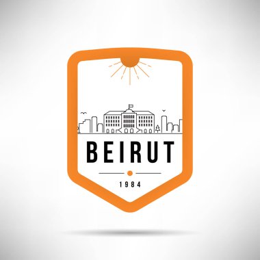 Doğrusal en az şehir manzarası ile tipografik tasarım, Beyrut