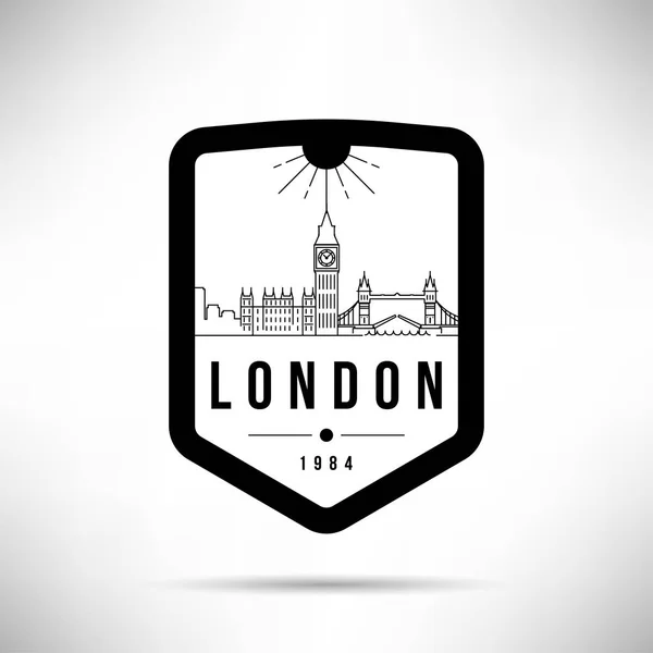 Minimal City Linear Skyline Typographic Design London — Stock Vector