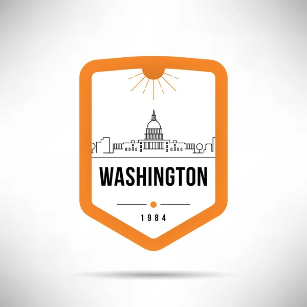 Городской Пейзаж Типографским Дизайном Вашингтон — стоковый вектор