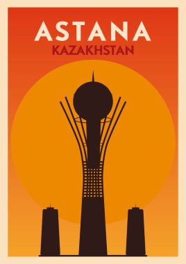 Kazakistan, Astana şehir Kulesi, vektör simgesel yapı tasarımı 