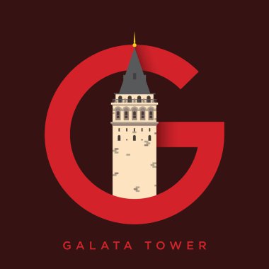 Simgesel Yapı Tasarım Istanbul, Türkiye'nin, Galata Kulesi, vektör 