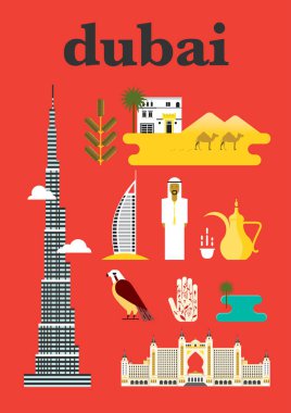 Simgesel Yapı Tasarım Dubai city, Birleşik Arap Emirlikleri, vektör 