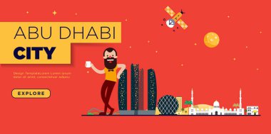 Abu Dabi, simgesel yapı tasarım vektör