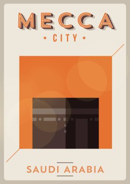 Simgesel Yapı Tasarım Suudi Arabistan Krallığı, Mekke şehri, vektör 