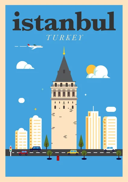 Landmärke Design Istanbul Turkiet Vektor — Stock vektor