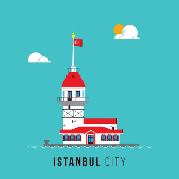 Landmark Design Istanbul Turkey Vector — Stock Vector