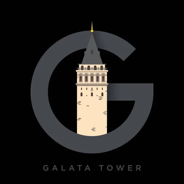 Wahrzeichen Design Von Istanbul Türkei Galata Turm Vektor — Stockvektor