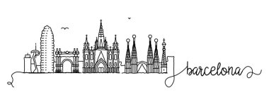 Barcelona City Skyline Doodle İşareti