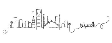 Riyad Şehir Skyline Doodle İşareti