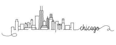 Chicago City Skyline Doodle İşareti