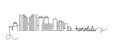 Honolulu City Skyline Doodle İşareti