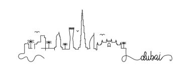 Dubai City Skyline Doodle İşareti