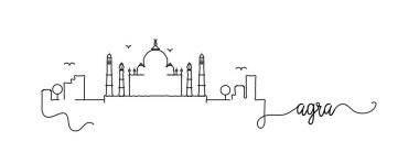Agra Şehir Skyline Doodle İşareti