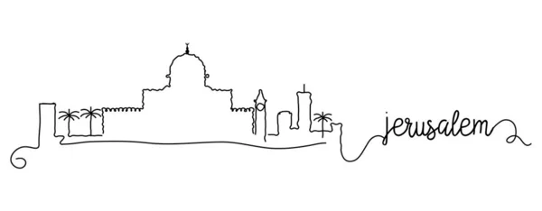 Jerusalén City Skyline Doodle Sign — Archivo Imágenes Vectoriales
